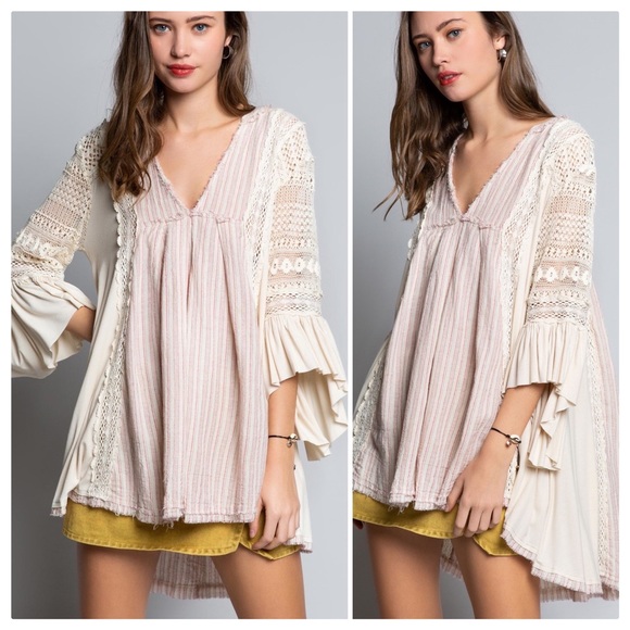 POL Casablanca Eye Catcher Linen Tunic Top - Picture 8 of 10